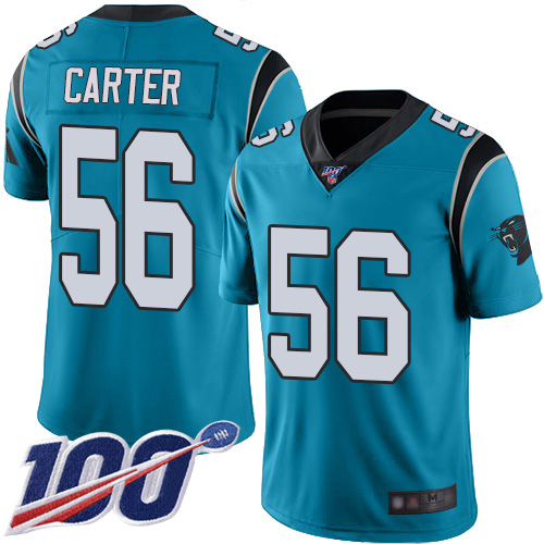 Carolina Panthers Limited Blue Youth Jermaine Carter Alternate Jersey NFL Football #56 100th Season Vapor Untouchable